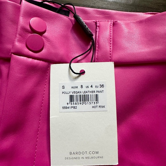 BARDOT Vibrant Pinn Front Seam Vegan Leather Ankle Pant Sz 2/4 NWT - Picture 4 of 4